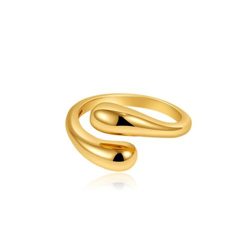 laiton Cuff Bague, Placage, bijoux de mode & pour femme, doré, Taille:7, Vendu par PC