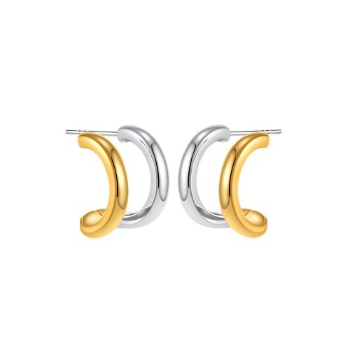Brass Stud Earring, plated, different styles for choice & for woman & two tone, Sold By Pair