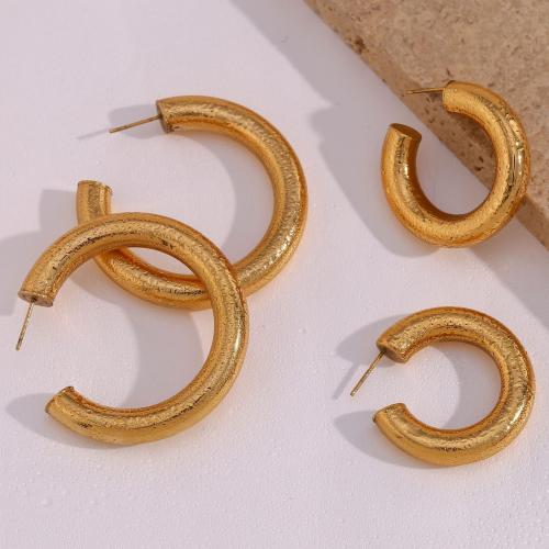 Stainless Steel Stud Earrings, 304 Stainless Steel, 18K gold plated, fashion jewelry & different size for choice & for woman, Sold By Pair