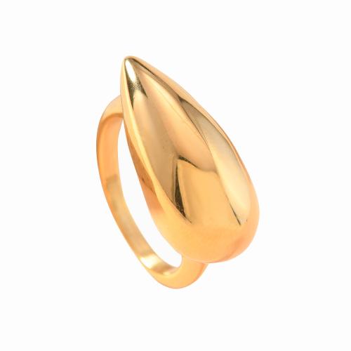 Stainless Steel Finger Ring, 304 Stainless Steel, plated, fashion jewelry & Unisex, golden, US Ring Size:8, Sold By PC