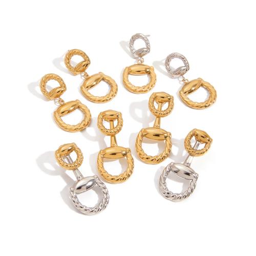 Stainless Steel Drop Earring, 304 Stainless Steel, plated, different styles for choice & for woman & hollow, more colors for choice, Sold By Pair