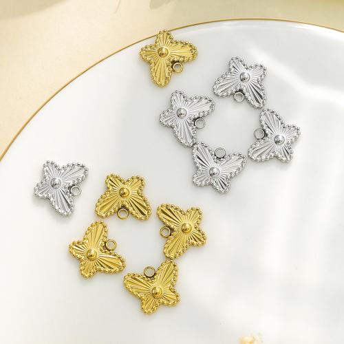 Stainless Steel Animal Pendants, 304 Stainless Steel, Butterfly, plated, DIY, more colors for choice, 10PCs/Bag, Sold By Bag