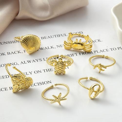 Brass Finger Ring, plated, fashion jewelry, golden, nickel, lead & cadmium free, 23.50x15.60x21.60mm, Sold By PC