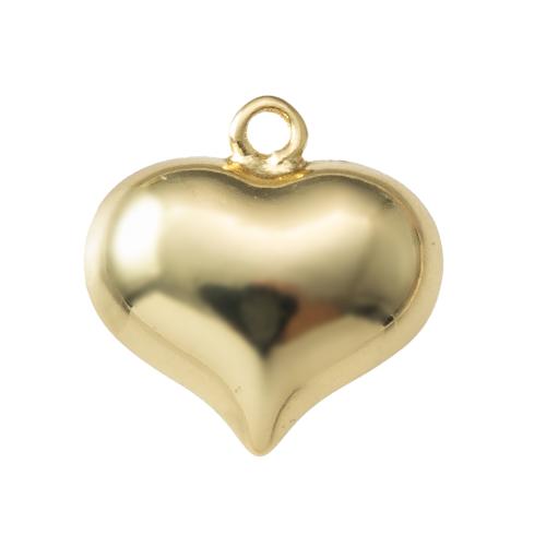 Brass Heart Pendants, plated, fashion jewelry, golden, nickel, lead & cadmium free, 18.20x8.10x18.60mm, Sold By PC