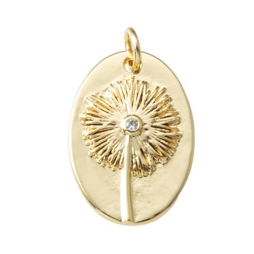 Cubic Zirconia Micro Pave Brass Pendant, plated, fashion jewelry & micro pave cubic zirconia, golden, nickel, lead & cadmium free, 13.70x2.60x22.50mm, Sold By PC