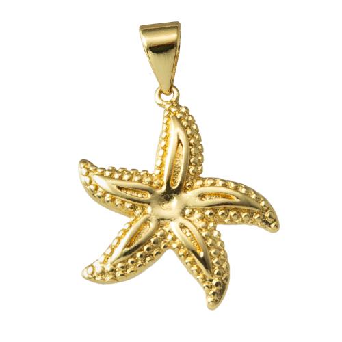 Brass Jewelry Pendants, Starfish, plated, fashion jewelry, golden, nickel, lead & cadmium free, 18.30x2.70x24mm, Sold By PC