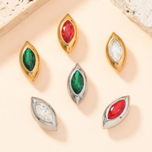 Cubic Zirconia Pendant, 304 Stainless Steel, with Cubic Zirconia, plated, DIY, more colors for choice, Sold By PC