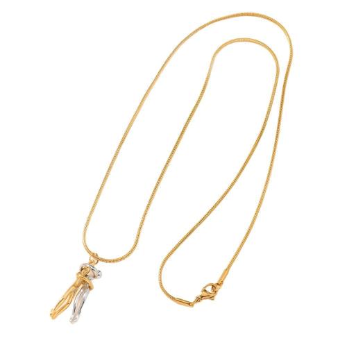 Stainless Steel Jewelry Necklace, 304 Stainless Steel, plated, fashion jewelry & Unisex & two tone, Length:55 cm, Sold By PC