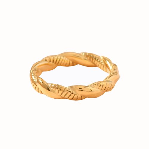Bague en acier inoxydable, Acier inoxydable 304, Placage, bijoux de mode & styles différents pour le choix & pour femme, doré, Taille:8, Vendu par PC