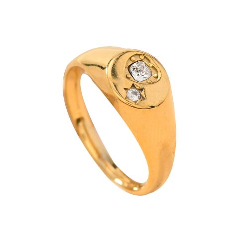 Rhinestone-Edelstahl -Finger-Ring, 304 Edelstahl, plattiert, unisex & verschiedene Größen vorhanden & mit Strass, keine, verkauft von PC