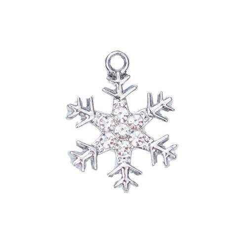 Rhinestone Pendant, Tibetan Style, Snowflake, plated, DIY & with rhinestone, more colors for choice, 10PCs/Bag, Sold By Bag