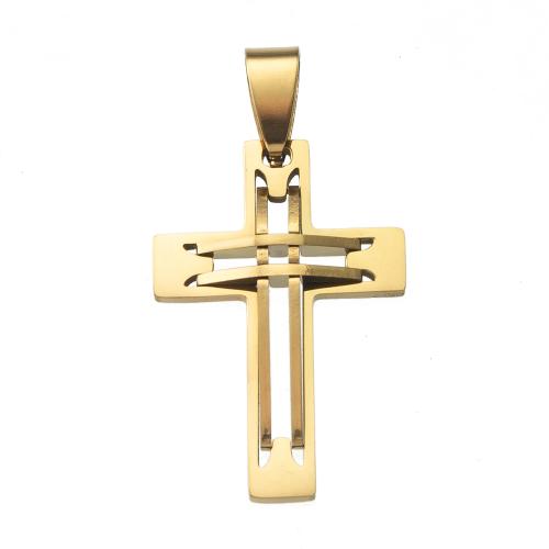 Stainless Steel Cross Pendants, 304 Stainless Steel, plated, DIY, more colors for choice, 20.68x3.70x38.65mm, Sold By PC