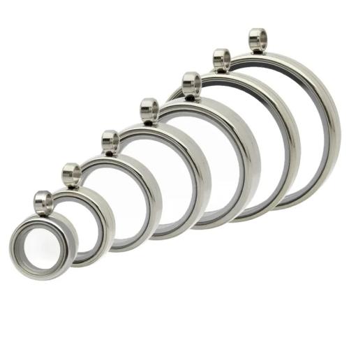 Stainless Steel Pendants, 304 Stainless Steel, with Glass, Round, can open and put into something & DIY & different size for choice, more colors for choice, Sold By PC