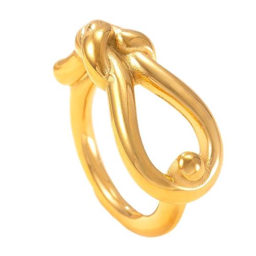 304 Stainless Steel Finger Ring, plated, different size for choice & for woman & hollow, golden, Sold By PC