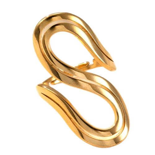304 Stainless Steel Cuff Finger Ring, 18K gold plated, fashion jewelry & for woman & hollow, Sold By PC