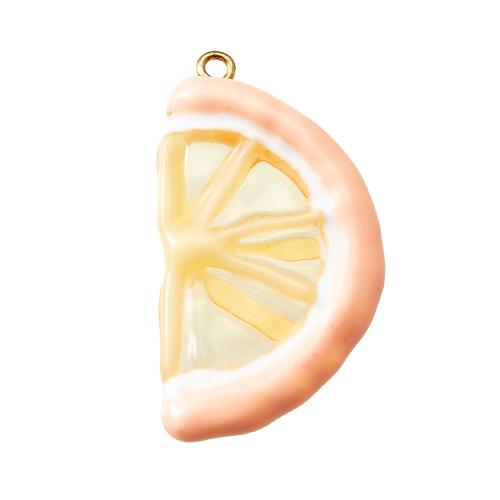 Resin Pendant, Lemon, DIY, more colors for choice, 21.88x5.60x39.20mm, Sold By PC