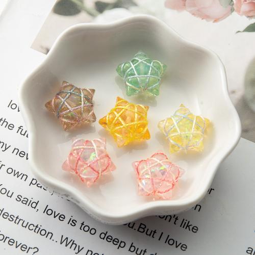 Resin Decoration, with Wax Cord, Star, DIY, more colors for choice, 17.58x8.90x16.80mm, Sold By PC