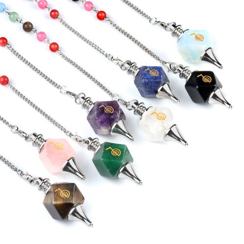 Gemstone Pendulum, with Tibetan Style, polished, different materials for choice & Unisex, Sold By PC