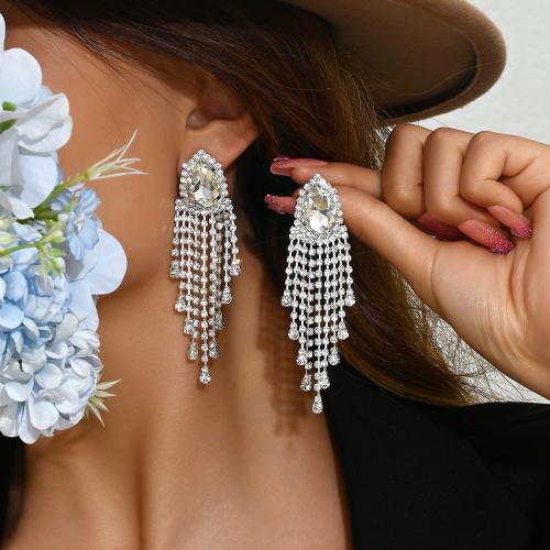 alliage de zinc boucle d'oreille en gland, Placage, pour femme & avec strass, plus de couleurs à choisir, Vendu par paire