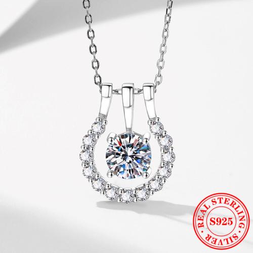 925er Sterling Silber Halskette, mit Verlängerungskettchen von 2inch, platiniert, verschiedenen Materialien für die Wahl & Micro pave Zirkonia & für Frau, Länge:ca. 15.7 ZollInch, verkauft von PC