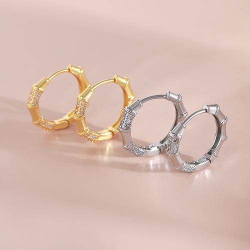 Befestiger Zirkonia Messing Ohrring, plattiert, Modeschmuck & Micro pave Zirkonia & für Frau, keine, verkauft von Paar