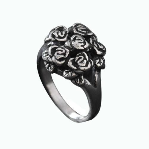 Stainless Steel Finger Ring, 304 Stainless Steel, plated, 3D effect & different size for choice & for woman, original color, Sold By PC