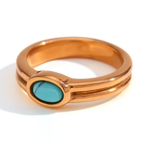 Stainless Steel Finger Ring, 304 Stainless Steel, with Natural Stone, fashion jewelry & different styles for choice & for woman, more colors for choice, Sold By PC
