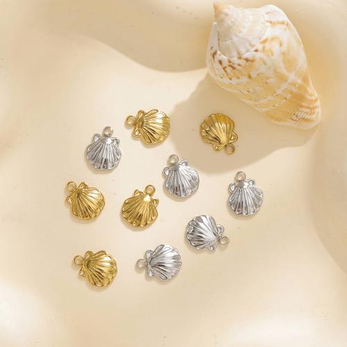 Stainless Steel Pendants, 304 Stainless Steel, Shell, plated, DIY, more colors for choice, 10PCs/Bag, Sold By Bag