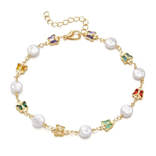 Stainless Steel Jewelry Bracelet, 304 Stainless Steel, with Plastic Pearl, gold color plated, fashion jewelry & enamel, more colors for choice, Sold By PC