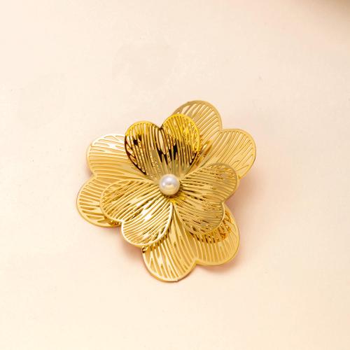 Pendentif fleur en acier inoxydable, Acier inoxydable 304, Plaqué or 18K, DIY & styles différents pour le choix & creux, Vendu par PC