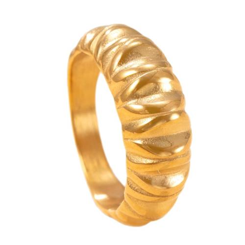 Stainless Steel Finger Ring, 304 Stainless Steel, plated, fashion jewelry & different size for choice & for woman, golden, Sold By PC