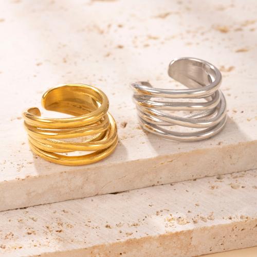 Stainless Steel Finger Ring, 304 Stainless Steel, plated, fashion jewelry & for woman & hollow, more colors for choice, Sold By PC