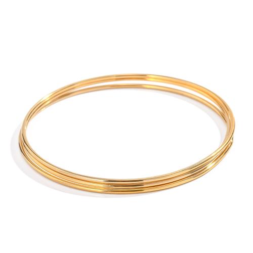 Titanium Steel Bracelet & Bangle, plated, fashion jewelry & for woman, golden, Sold By PC