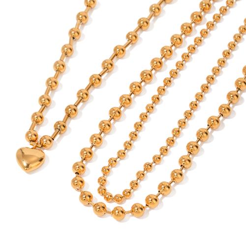 Stainless Steel Jewelry Necklace, 304 Stainless Steel, 18K gold plated, fashion jewelry & different styles for choice & for woman, Sold By PC