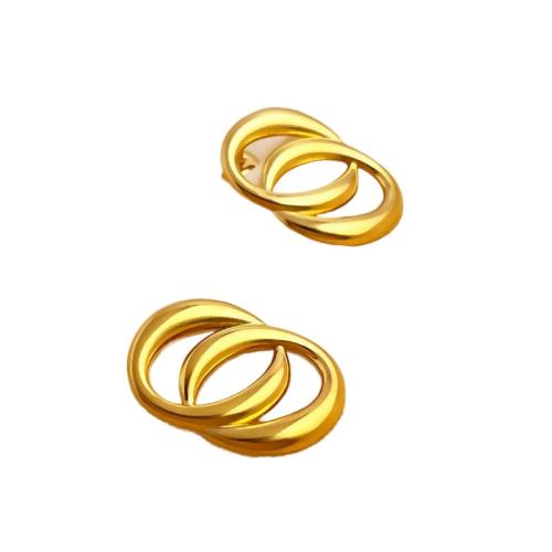 Stainless Steel Stud Earrings, 304 Stainless Steel, 18K gold plated, fashion jewelry & for woman & hollow, Sold By Pair
