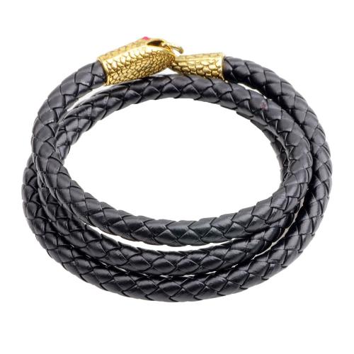 Bracelets cordon PU, alliage de zinc, avec cuir PU, Placage, trois couches & bijoux de mode & pour homme, plus de couleurs à choisir, Vendu par PC