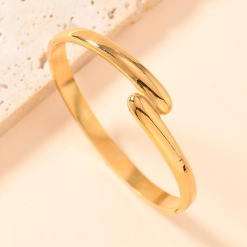 Stainless Steel Bangle, 304 Stainless Steel, plated, fashion jewelry & different styles for choice & for woman, golden, Sold By PC