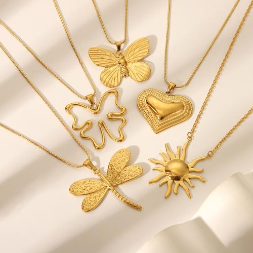 Stainless Steel Sweater Chain Necklace, 304 Stainless Steel, plated, fashion jewelry & different styles for choice & for woman, golden, Sold By PC