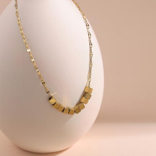 Stainless Steel Sweater Chain Necklace, 304 Stainless Steel, plated, fashion jewelry & for woman, golden, Length:Approx 41-50 cm, Sold By PC