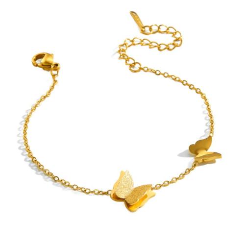 Edelstahl Schmuck Armband, 304 Edelstahl, 18K vergoldet, Modeschmuck & für Frau & satiniert, Länge:ca. 16 cm, verkauft von PC