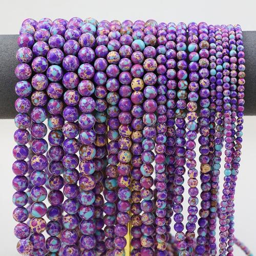 Gemstone Jewelry Beads, Impression Jasper, Round, polished, DIY & different size for choice, purple, Sold By Strand