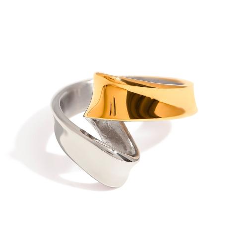 Stainless Steel Finger Ring, 304 Stainless Steel, plated, fashion jewelry & for woman & two tone, Sold By PC