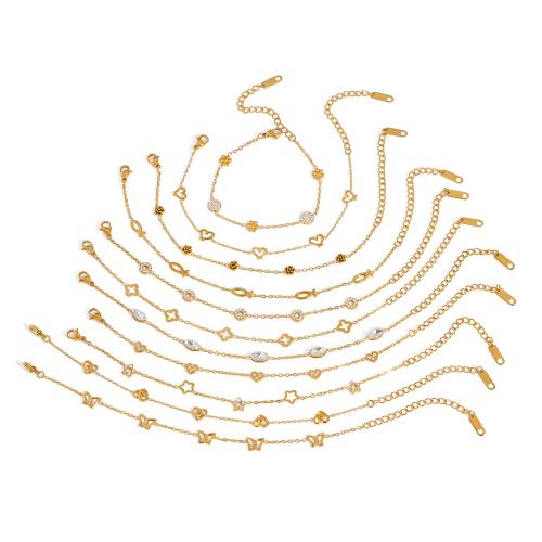 Edelstahl Schmucksets, 304 Edelstahl, 18K vergoldet, Modeschmuck & verschiedene Stile für Wahl & für Frau, verkauft von PC