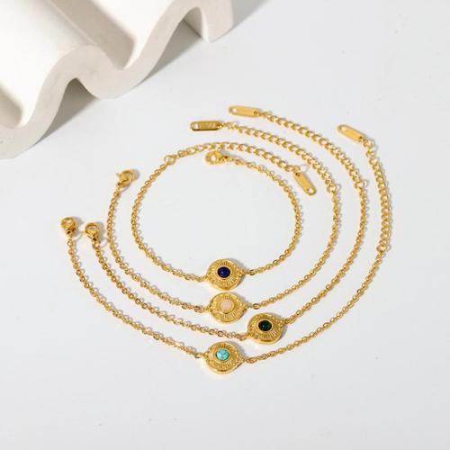 Edelstahl Schmuck Armband, 304 Edelstahl, mit Türkis, Modeschmuck & verschiedenen Materialien für die Wahl & für Frau, goldfarben, verkauft von PC
