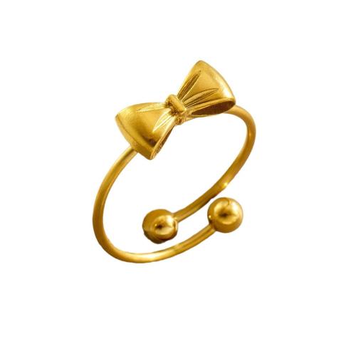Stainless Steel Finger Ring, 304 Stainless Steel, plated, fashion jewelry & different styles for choice & for woman, golden, US Ring Size:7, Sold By PC