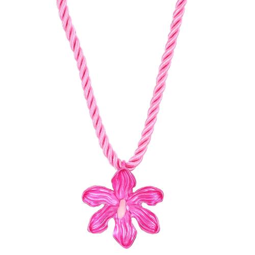 Tibetan Style Jewelry Necklace, with Cotton Thread & Polyester, Flower, plated, fashion jewelry & for woman & enamel, more colors for choice, Sold By PC