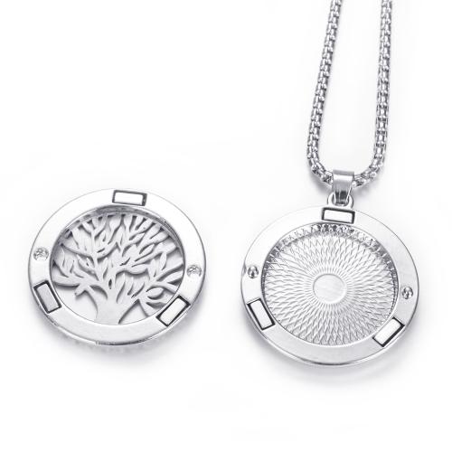 Perfume Locket Necklace, 304 Stainless Steel, with Tibetan Style, plated, fashion jewelry & with rhinestone, more colors for choice, 30x7mm, Length:60 cm, Sold By PC