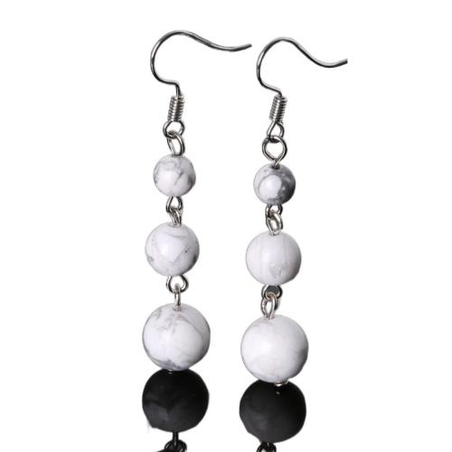 Natural Gemstone Earrings, fashion jewelry, more colors for choice, 6mmuff0c8mmuff0c10mm, Sold By Pair