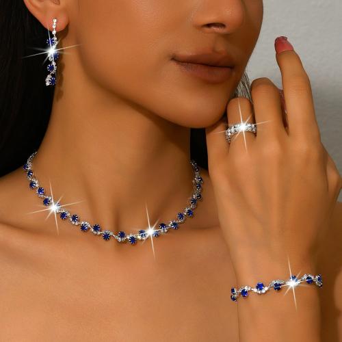 Tibetan Style Jewelry Set, plated, different styles for choice & for woman & with rhinestone, Sold By Set