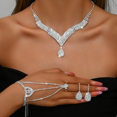 Tibetan Style Jewelry Set, plated, different styles for choice & for woman & with rhinestone, Sold By Set